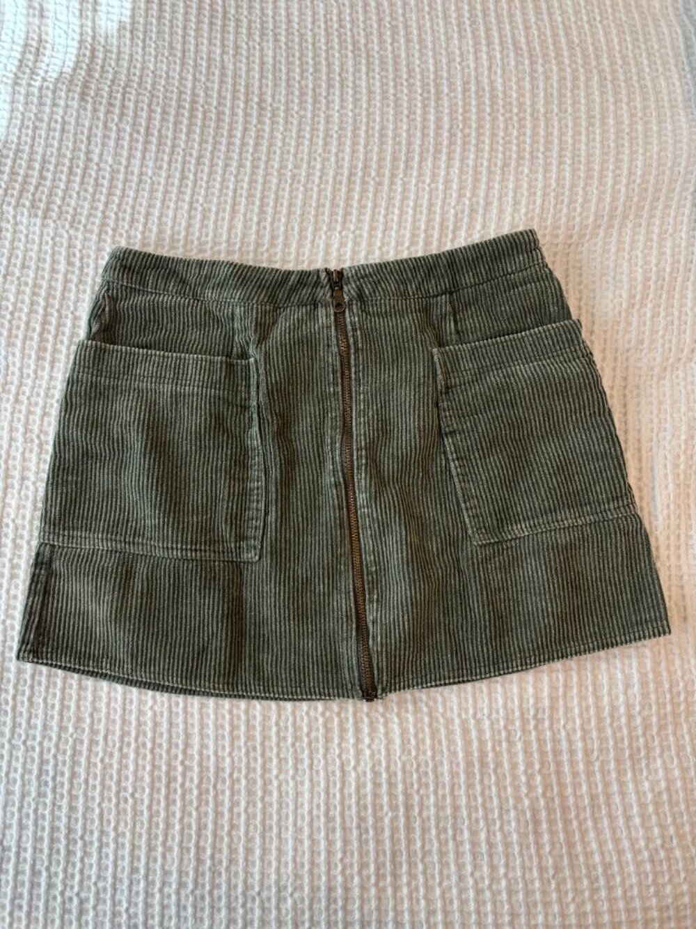 Green Corduroy Miniskirt